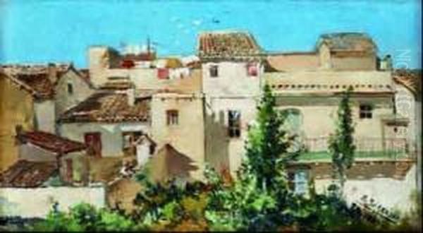 Vista De Pueblo Oil Painting by Mariano Barbasan Lagueruela