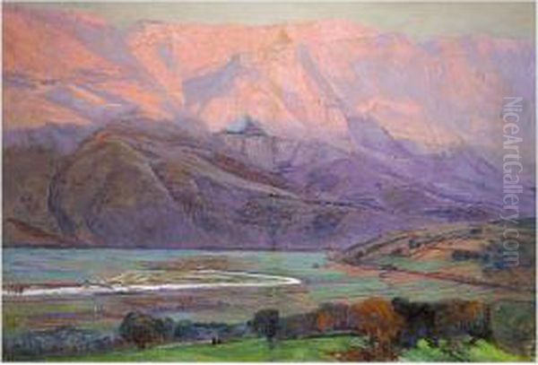 Paisaje Montanoso (mountain Landscape) Oil Painting by Mariano Barbasan Lagueruela