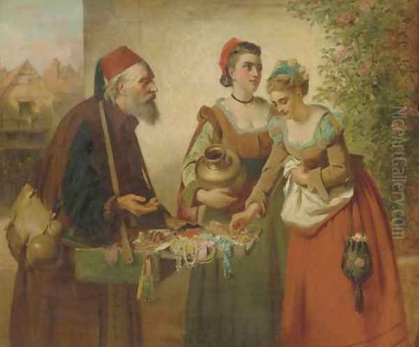 The peddler Oil Painting by Edward Charles Barnes