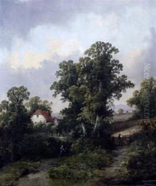 Kent Oil Painting by Thomas Stanley Barber