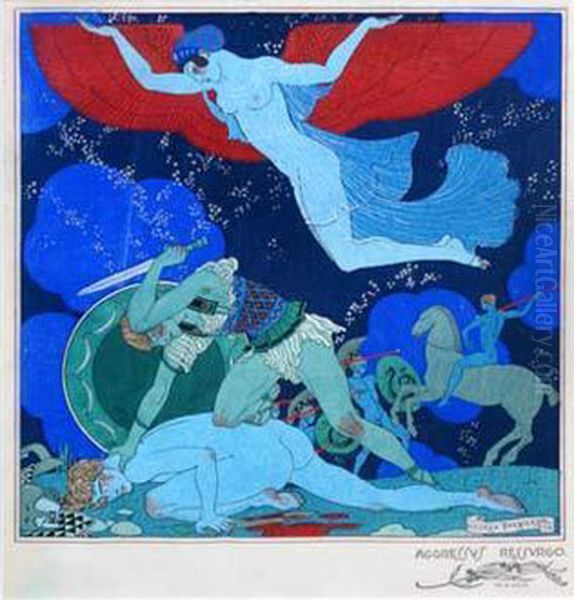 Agressus Ressurgo. Oil Painting by Georges Barbier