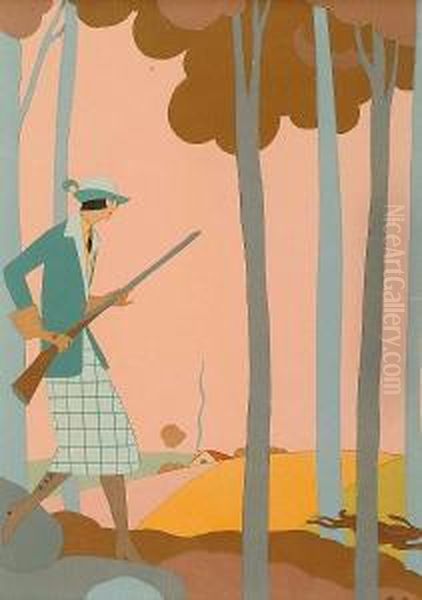 The Hunter Oil Painting by Georges Barbier