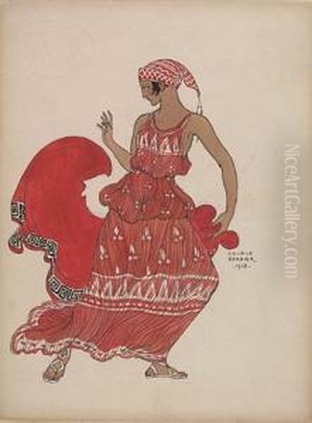 Danseuse Des Ballets Russes Oil Painting by Georges Barbier