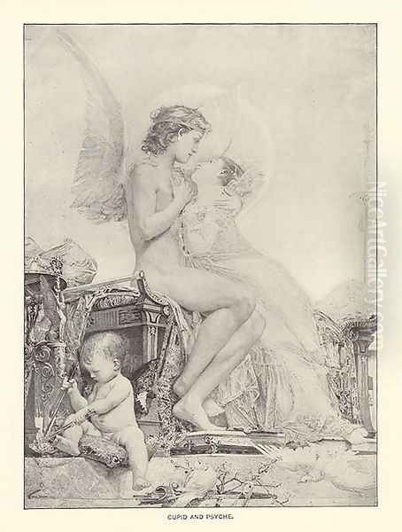 Cupid and Psyche Oil Painting by Paul Jacques Aime Baudry