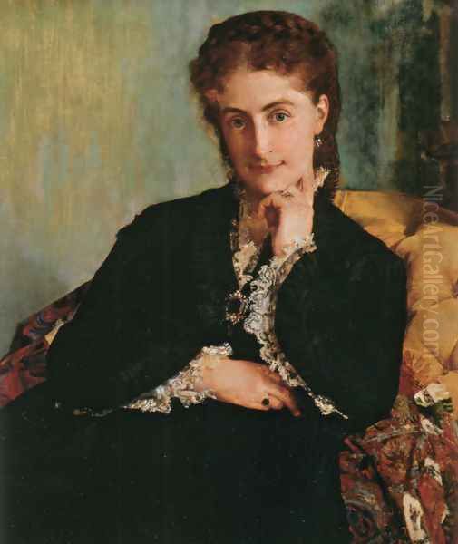 Portrait de Madame Louis Cézard (Portrait of Mrs. Louis Cézard) Oil Painting by Paul Jacques Aime Baudry