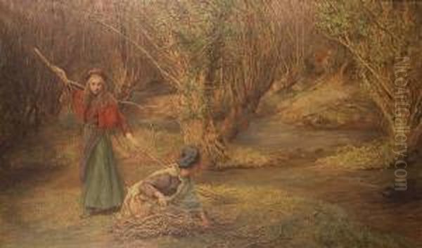 Children Of The New Forest Oil Painting by Edgar Barclay