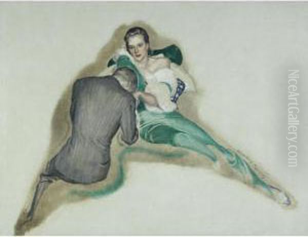 Man And Woman Oil Painting by Mcclelland Barclay