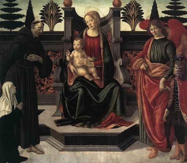 Virgin and Child Enthroned c. 1495 Oil Painting by Francesco Botticini