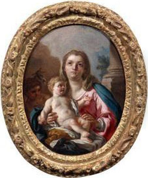 Madonna Mit Kind Und Dem Johannesknaben Oil Painting by Pietro Bardellino