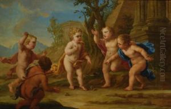 Giochi Di Putti Oil Painting by Pietro Bardellino