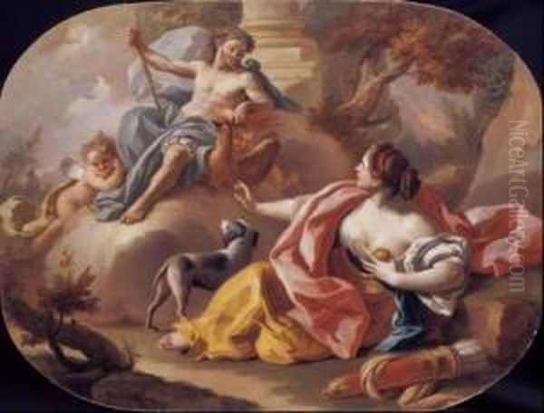 Giove E Diana Oil Painting by Pietro Bardellino