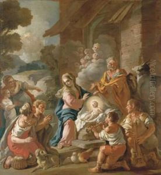 The Adoration Of The Shepherds Oil Painting by Pietro Bardellino