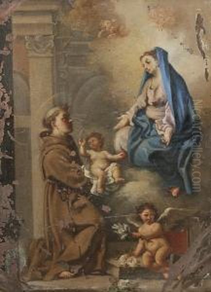 The Vision Of Saint Anthony Of Padua Oil Painting by Pietro Bardellino