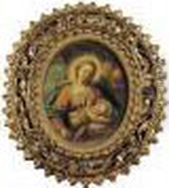 Vierge A L'enfant Et Seraphins Oil Painting by Pietro Bardellino