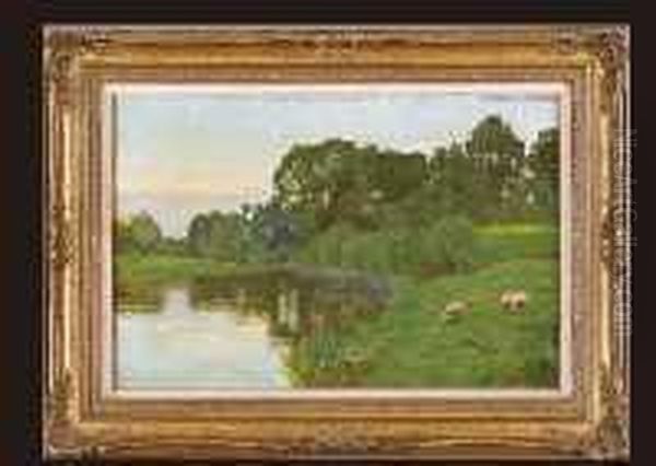 Sheep In The Shore Oil Painting by Ralph William Bardill