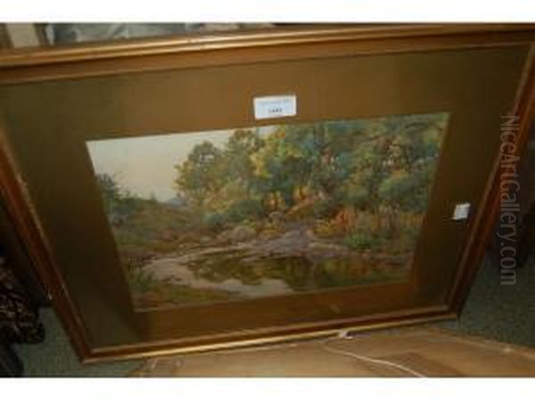 A Welsh Stream Oil Painting by Ralph William Bardill