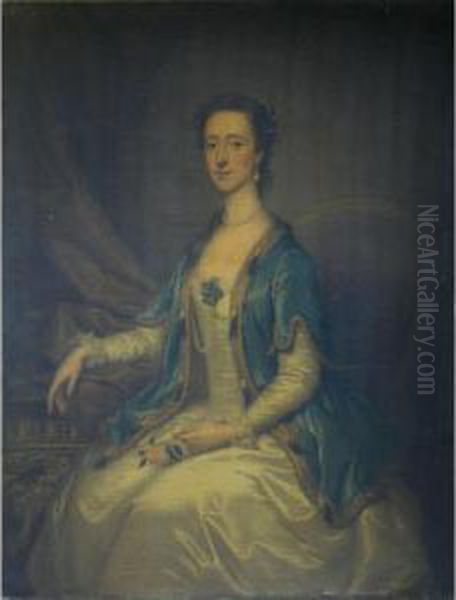 Portrait Of A Lady, Possibly Mrs William Acton Oil Painting by Thomas Bardwell