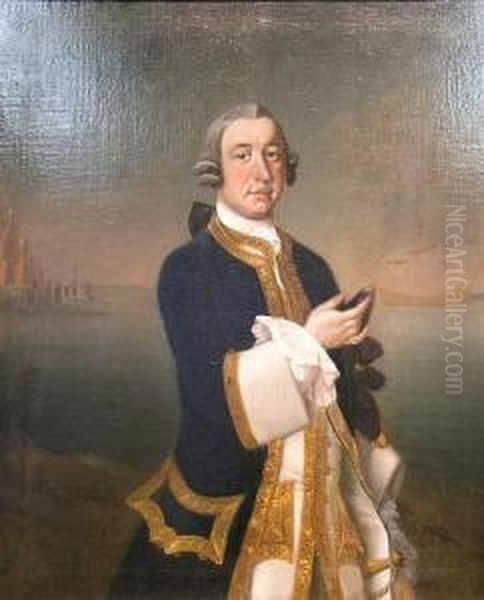 Portrait Of A Naval Officer, Said To Be Captain John Reynolds Oil Painting by Thomas Bardwell