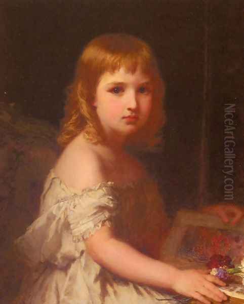 The Picture Book Oil Painting by Karl Wilhelm Friedrich Bauerle