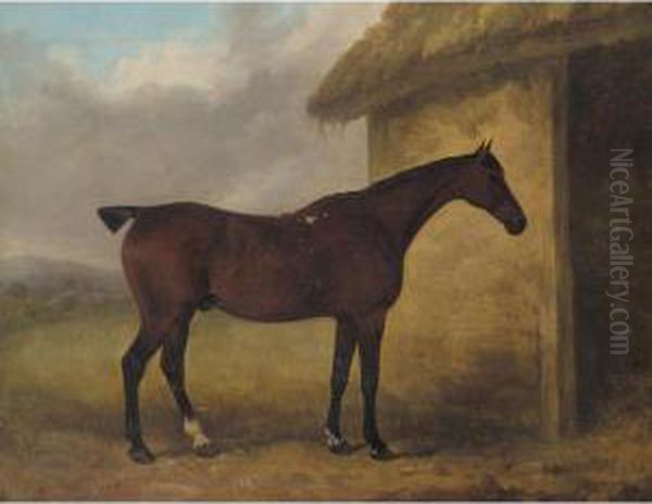 A Hunter By A Stable Oil Painting by James Barenger