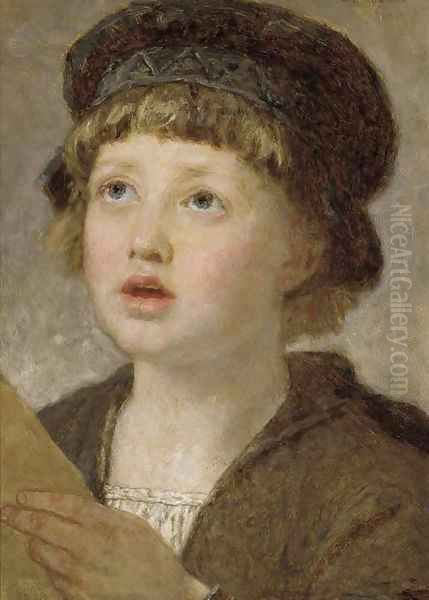 The choir boy Oil Painting by Karl Wilhelm Friedrich Bauerle