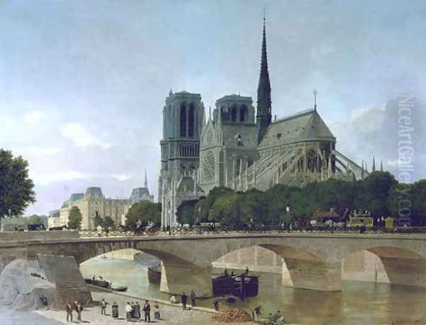 Notre Dame, Paris 1884 Oil Painting by Felix Benoist