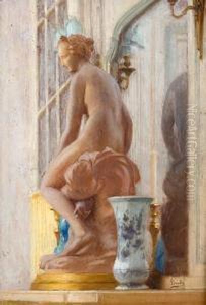 Composizione In Interno, 1910 Ca. Oil Painting by Giulio Bargellini