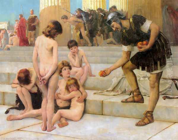 Captives in Rome Oil Painting by Charles William Bartlett