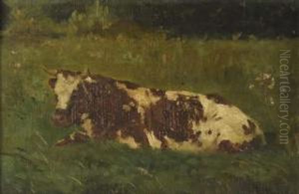 Vaches Dans Un Pre Oil Painting by Leon Barillot