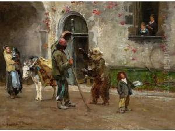 Le Montreur D'ours Oil Painting by Leon Barillot