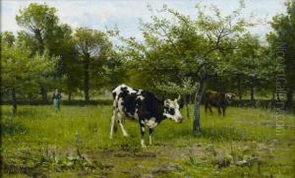 Vaches Au Paturage En Normandie Oil Painting by Leon Barillot