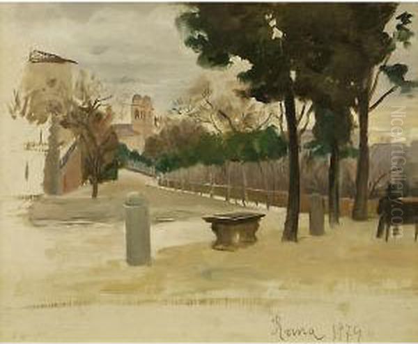 Passeggiata A Roma Oil Painting by Giuseppe Barison