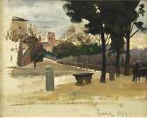 Scorcio Di Roma Oil Painting by Giuseppe Barison