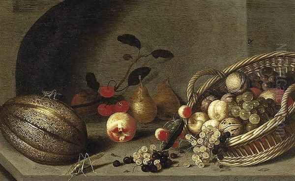 Still-Life of Fruit 1634-35 Oil Painting by Ambrosius the Younger Bosschaert