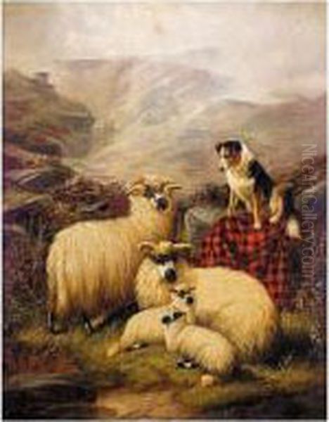 Left In Charge, Scene In Ben Nevis Oil Painting by John Barker