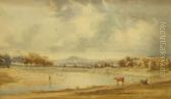 River Ribble Oil Painting by Benjamin Barker Of Bath