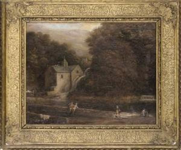 Before The Old Mill Oil Painting by Benjamin Barker Of Bath