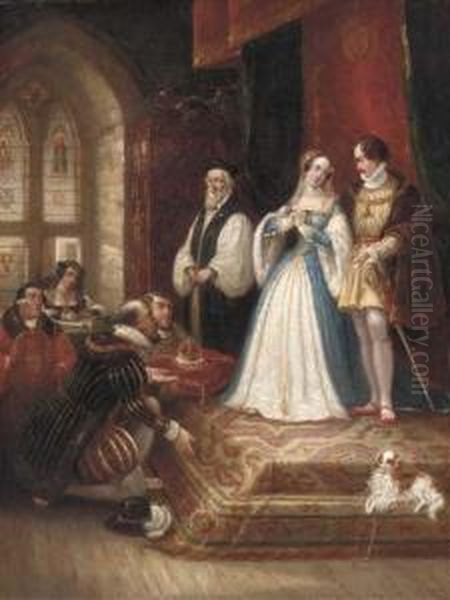 The Marriage Of Queen Mary Oil Painting by Thomas Jones Barker