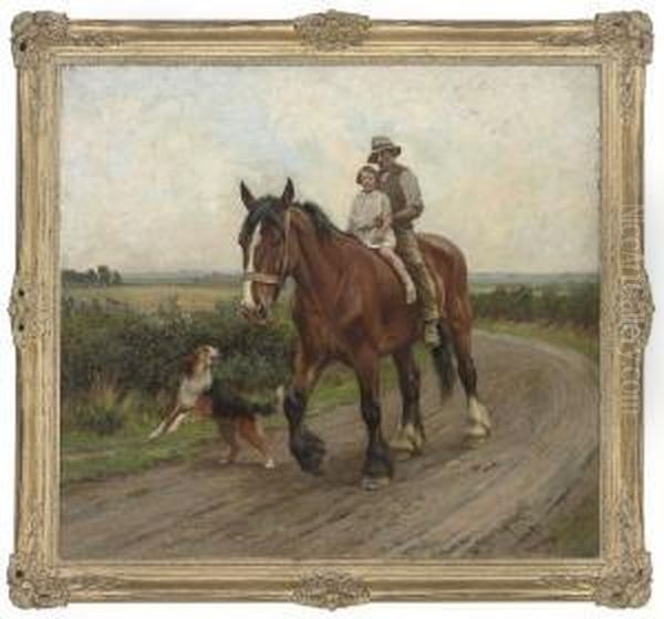 Riding With Grandfather Oil Painting by Wright Barker