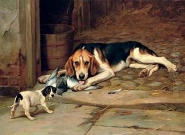 Playmates Oil Painting by Wright Barker