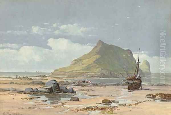 Kelp gathering at low tide Oil Painting by Charles Branwhite