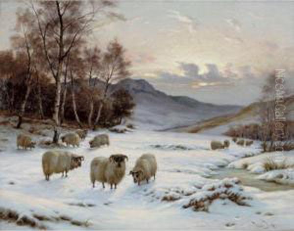 Winter Pasture Oil Painting by Wright Barker