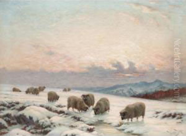 The Sun Had Closed The Winter Day Oil Painting by Wright Barker