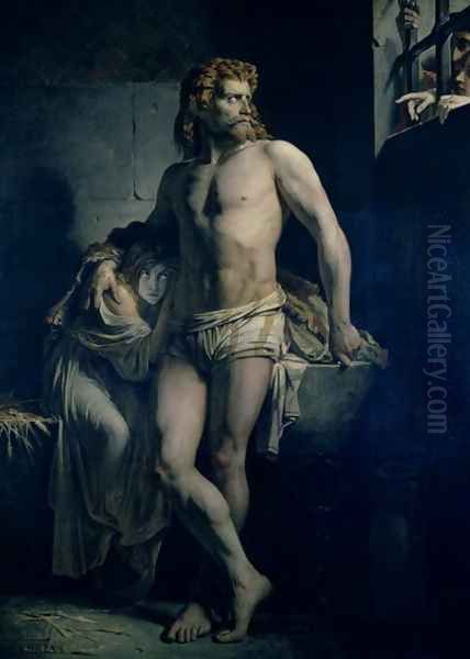 A Gaul and his Daughter Imprisoned in Rome 1847 Oil Painting by Felix-Joseph Barrias