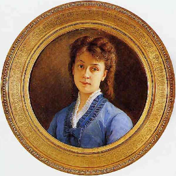 Jeune femme en bleu 1872 Oil Painting by Felix-Joseph Barrias