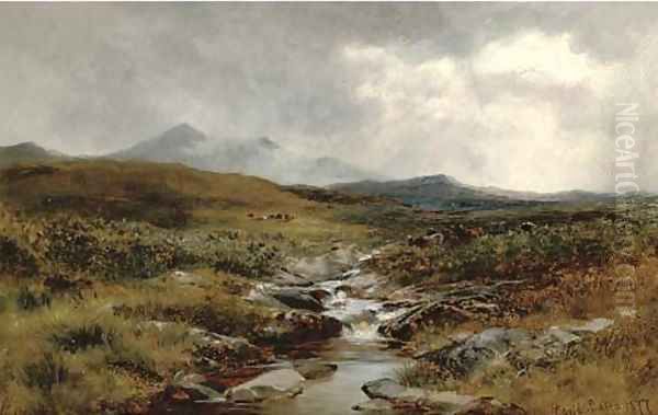 A Welsh moorland stream Oil Painting by David Bates