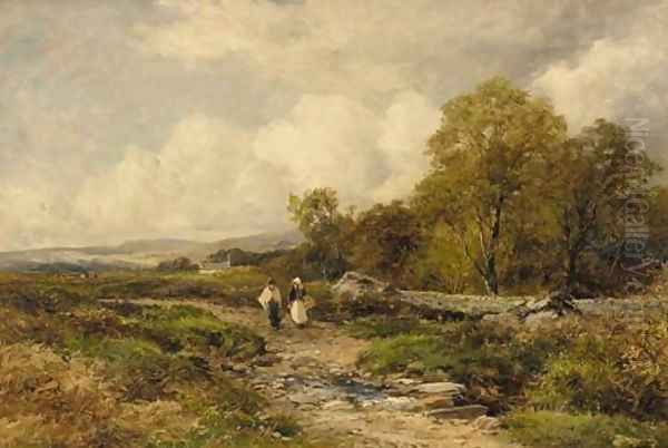 A path in Wharfedale - above the Warfe Oil Painting by David Bates