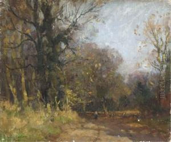 A Walk In The Woods Oil Painting by John Noble Barlow