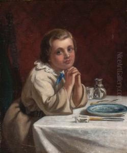 Waiting For Dinner Oil Painting by Edward Charles Barnes