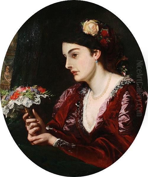 Portrait Of A Spanish Lady Oil Painting by Edward Charles Barnes